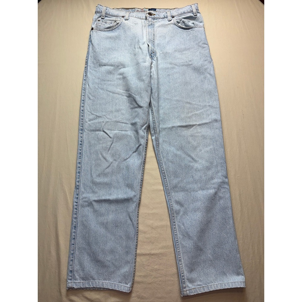 Levis 540 Relaxed Fit Jeans Mens 38x34 Light Wash Blue Denim Made in USA Vintage